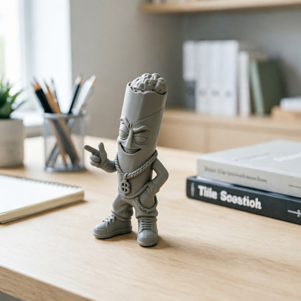 Pop Display Shelf - トレンディなグレーのプラスチック製アートフィギュア、小型3Dモデルオーナメント、スタイリッシュなポップカルチャーの置物、棚飾りに最適