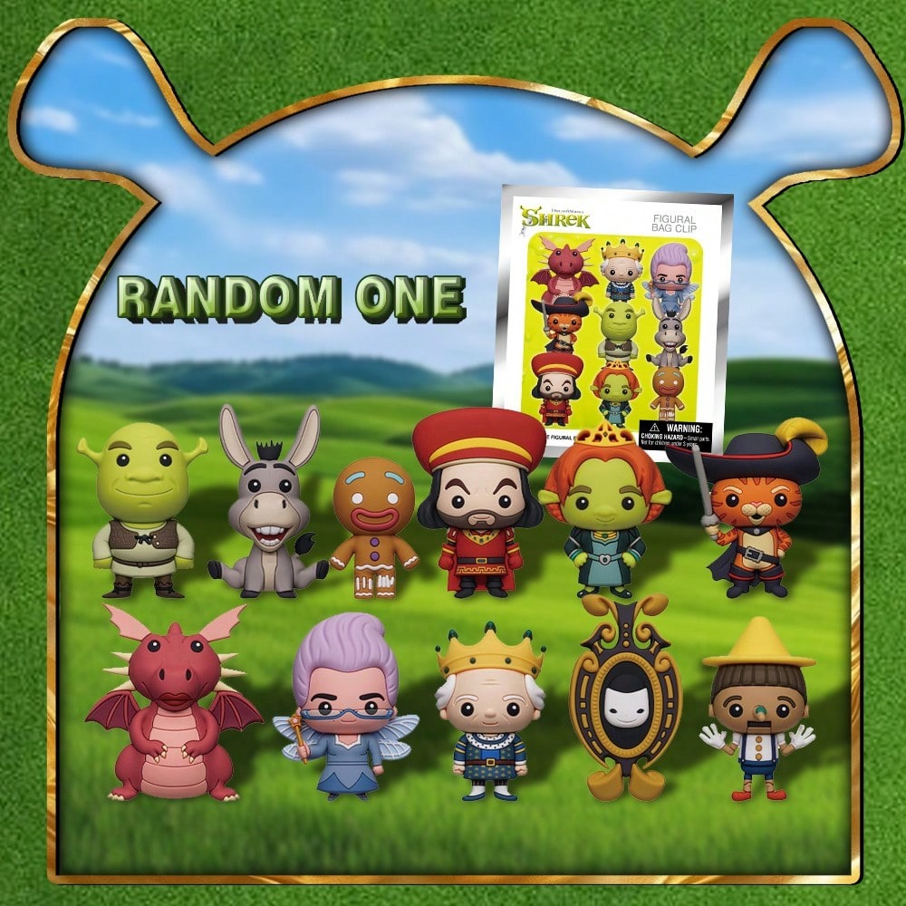 Mystery Box Blind Bag - 1PC ユニバーサル公式ライセンス取得済みシュレック 3D フォームバッグクリップミステリーバルクブラインドボックスキーホルダーランダム 1 つ誕生日クリスマスギフト