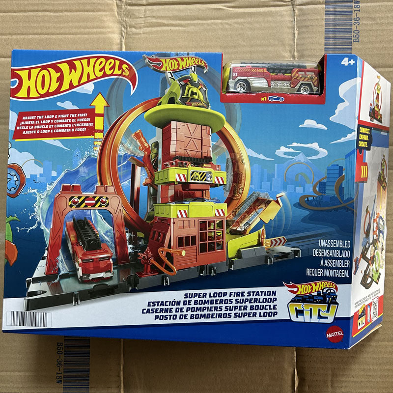 Hot Wheels Car Track Sets - ホットウィール スチームドロップ＆スコア HKX41 レーストラックセット シティ消防署 ヒルクライム