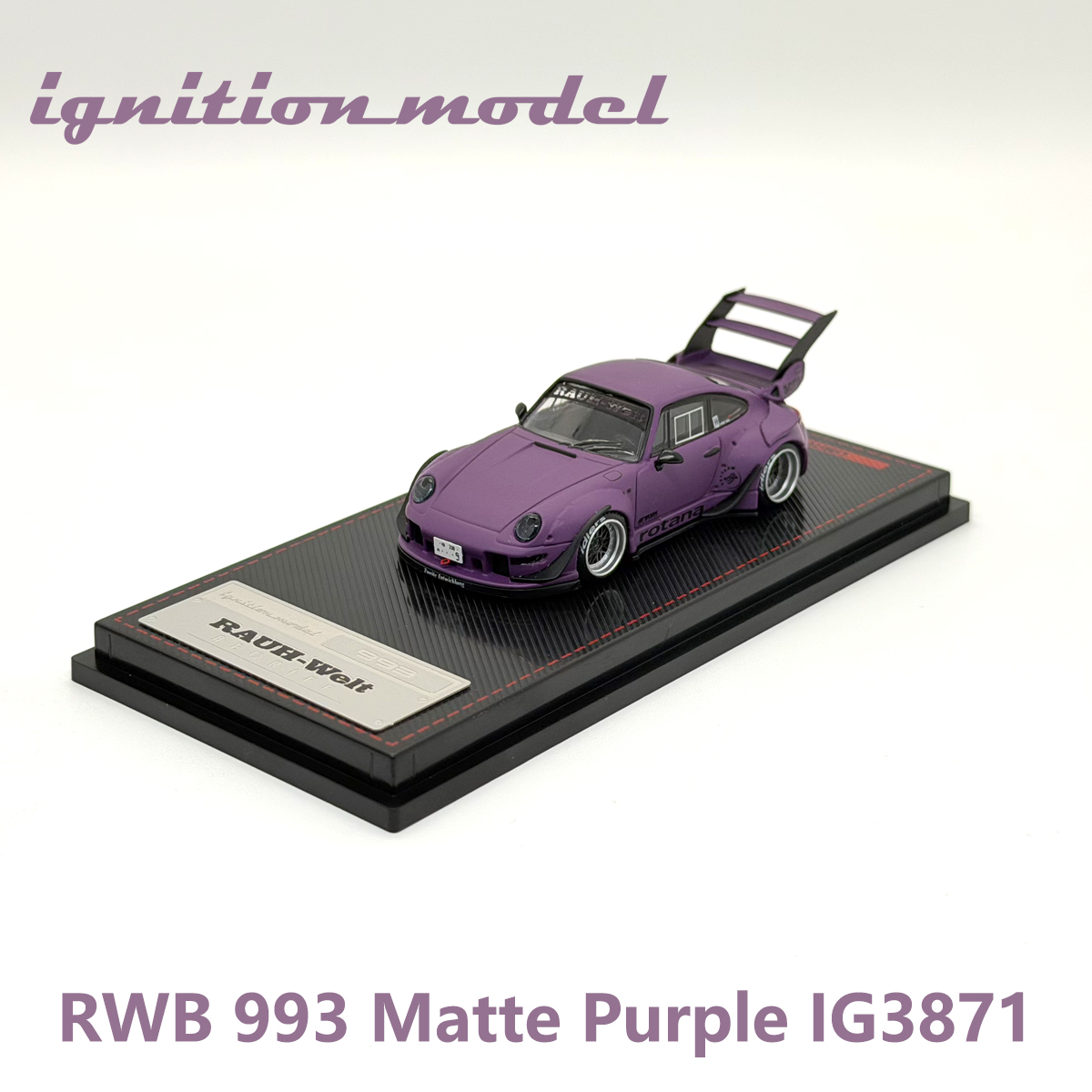 Die Cast Car 1 64 - イグニッションモデル 1:64 ポルシェ RWB 993 マットパープル