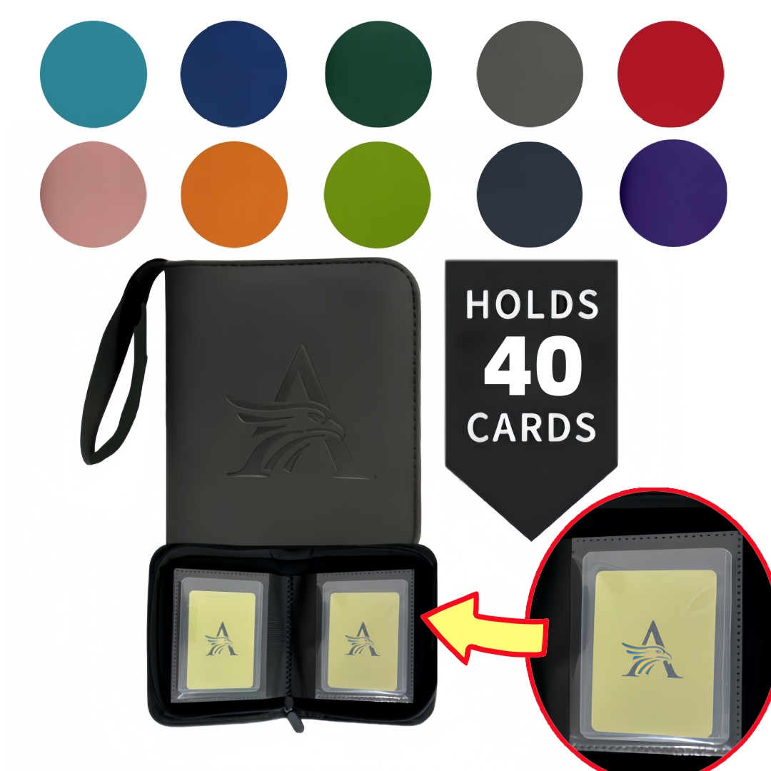 Card Top Loader - トップローダーバインダー、1ポケットで3x4インチのカード40枚収納、サイドローディング小型ブック、MTG、TCG、ポケモン、トレーディングカード、スポーツカード用