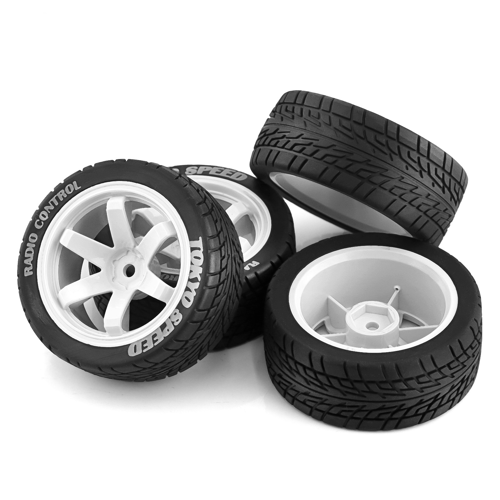 1/10 RCオンロードタイヤ＆ホイール 12mmヘックスラ - Tamiya Model Rc Car のレビューと価格