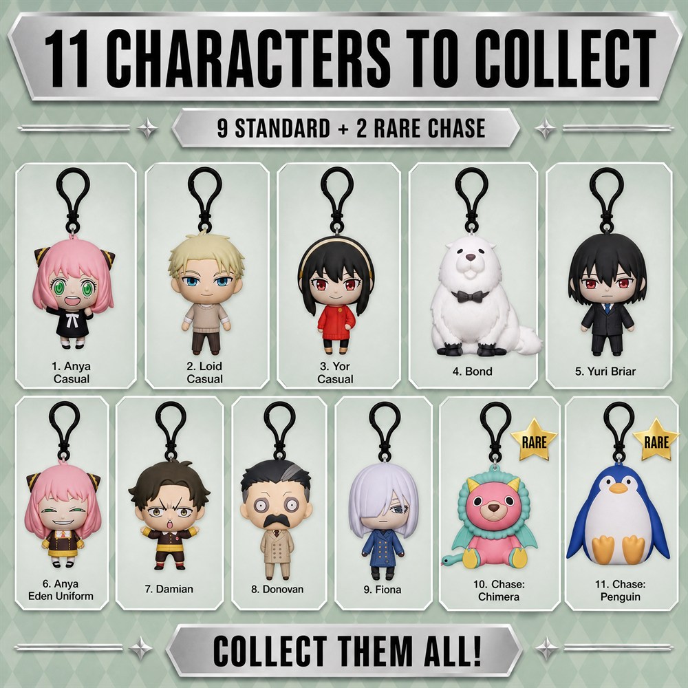 スパイ×ファミリー 3D PVC バッグクリップキーホルダー - Mystery Box Blind Bag のレビューと価格