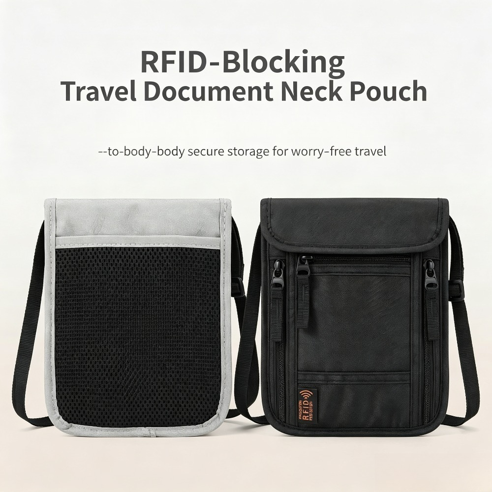 トラベルネックウォレット、RFIDブロッキングパスポートホル - Card Top Loader のレビューと価格